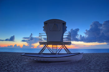 Sunrise Palm Beach Island Florida Lifeguard Tower Boat